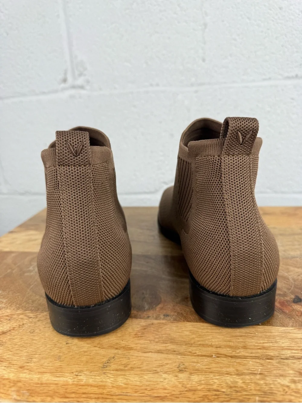 VIVAIA Knit Chelsea Ankle Boots Taupe Brown EU 40.5 US 9.5